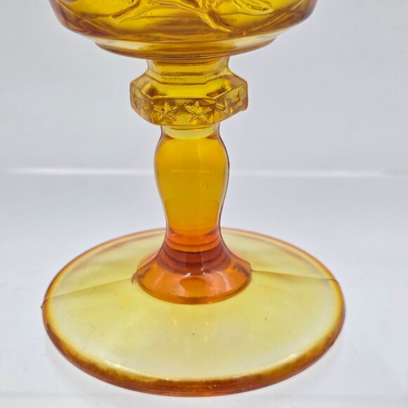 L. E. Smith Glass Amberina American Eagle Goblet 6½″ Wine Glass Mid-Century - Picture 7 of 7